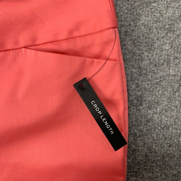 Worthington Amanda Crop Pants Womens 10 Coral Modern Fit Pockets Flat Front - Picture 6 of 14